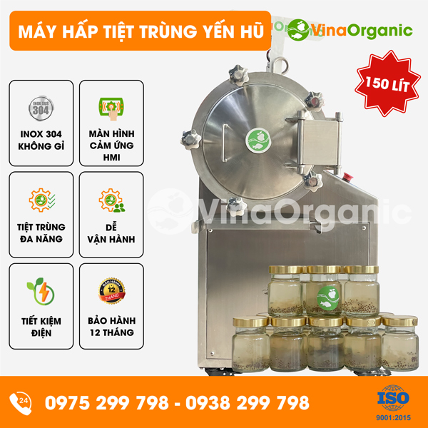 HTT150 - Máy hấp tiệt trùng yến hũ dung tích 150L, tiệt trùng nhanh chóng