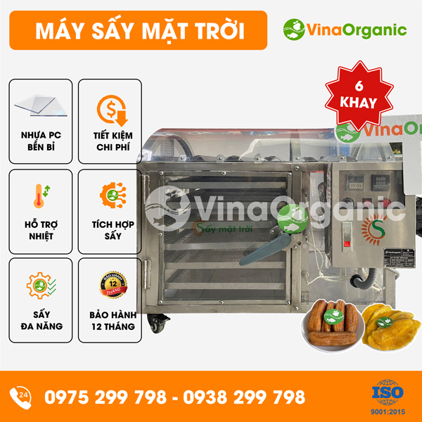 MST0846 - Máy sấy mặt trời 6 khay sấy trái cây, nông sản