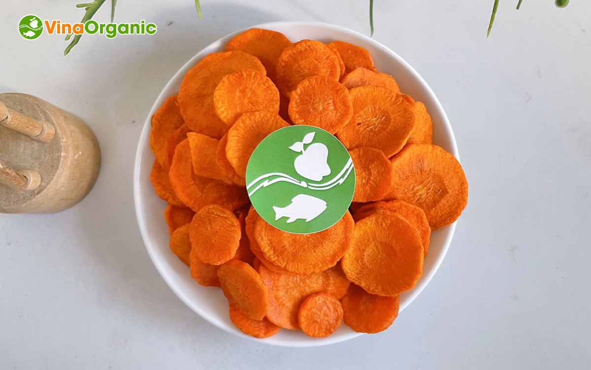 VinaOrganic chuyển giao công nghệ và máy thiết bị chiên chân không, sản xuất cà rốt sấy giòn thơm ngon, hấp dẫn. Liên hệ Hotline 0975299798 - 0938299798.