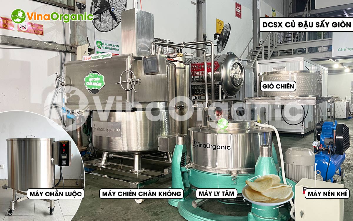 VinaOrganic chuyển giao công nghệ củ đậu sấy giòn, snack củ đậu thơm ngon hấp dẫn. Liên hệ Hotline/Zalo 0975299798 - 0938299798.