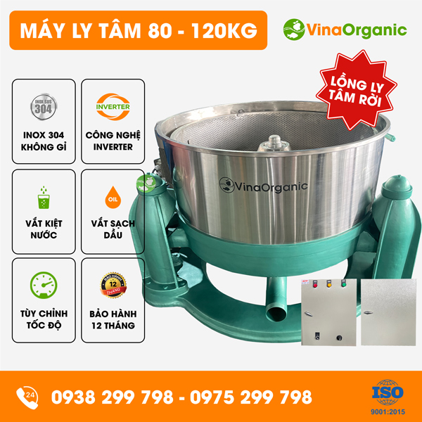 LT12040R - Máy ly tâm 80 - 120kg lồng rời, vắt dầu vắt nước thực phẩm