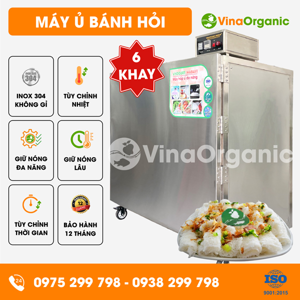 HB045 - Máy ủ bánh hỏi Habavi 4.5m2, giữ nóng đa năng 6 khay