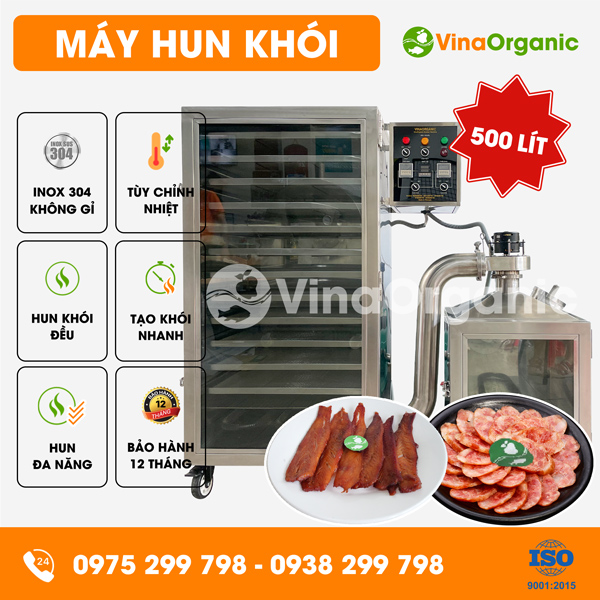 HK500 - Máy hun khói 500L, xông khói lạp xưởng, thịt cá, xúc xích thơm ngon