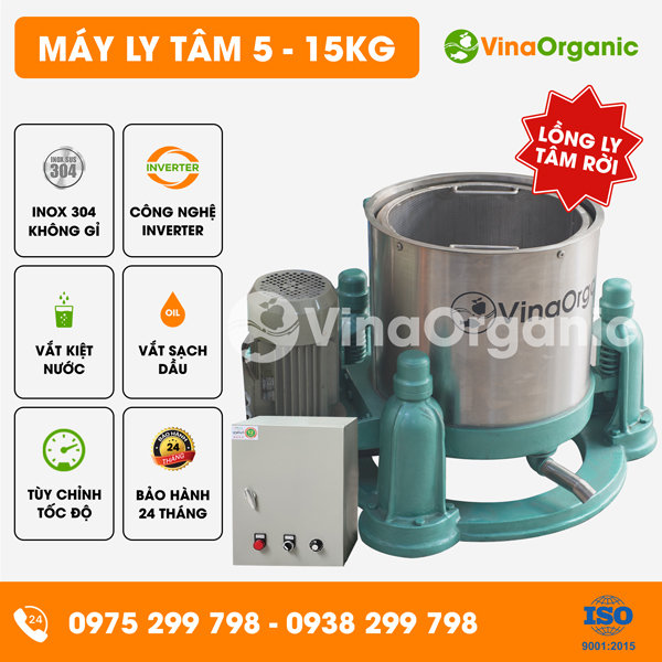 LT3827R - Máy ly tâm 5 - 15kg lồng rời, tách dầu sản phẩm sau chiên
