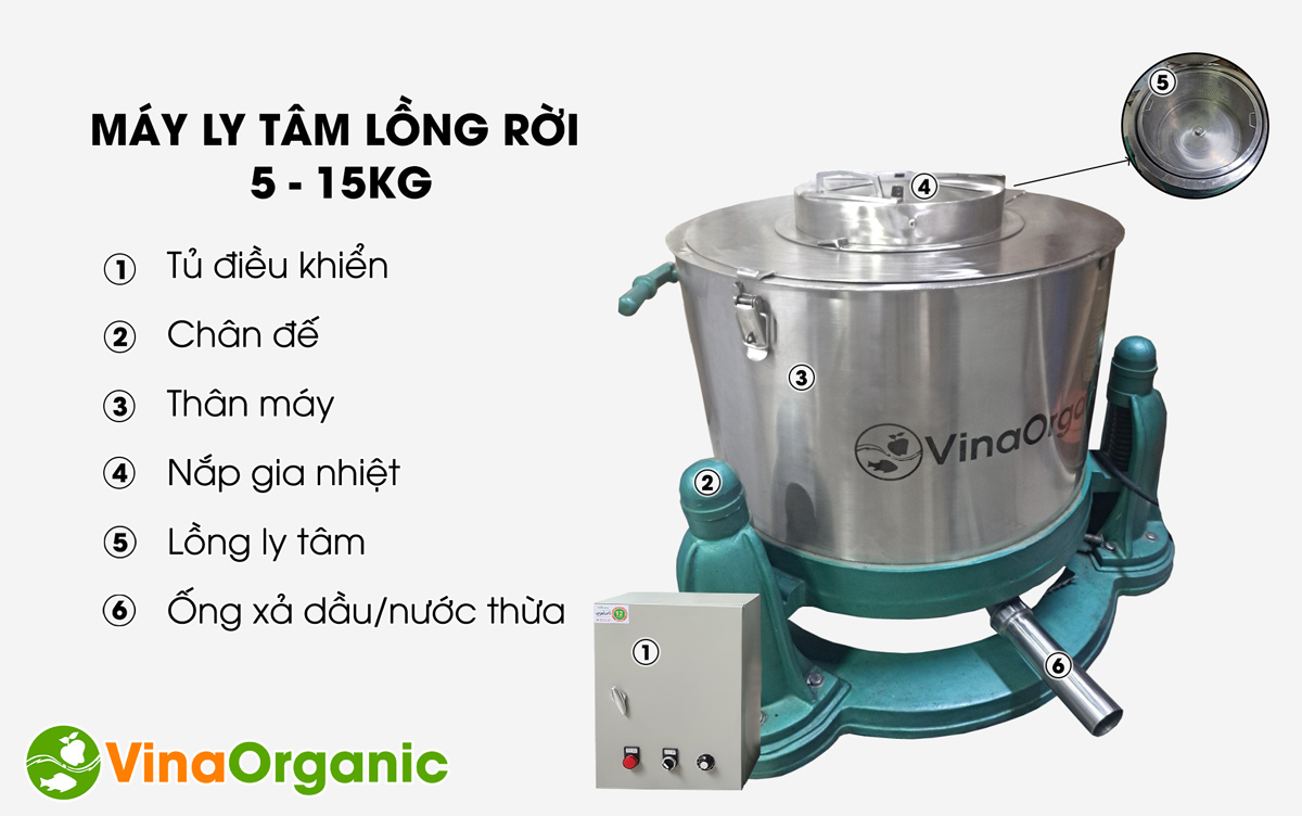 Máy ly tâm lồng rời 5 - 15kg có biến tần, tách dầu, tách nước thực phẩm. Liên hệ Hotline 0938299798 – 0975299798 để tư vấn miễn phí