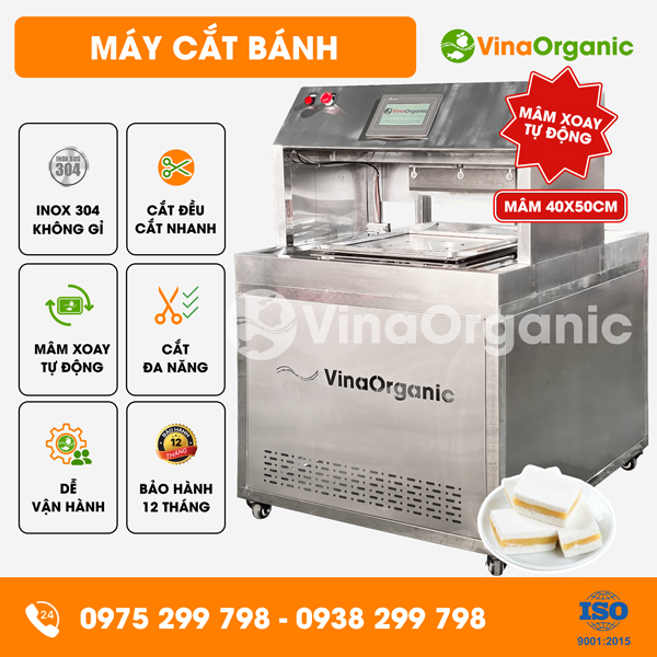 MCBX45 - Máy cắt bánh mâm xoay tự động (mâm 40x50cm), cắt bánh khảo, bánh mì