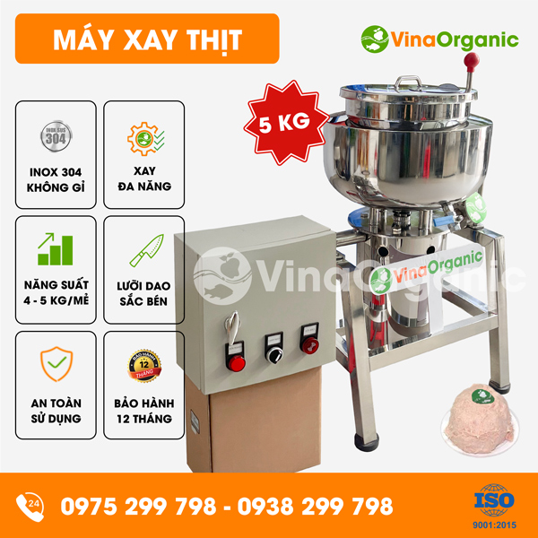 MXT5 - Máy xay thịt, máy xay giò chả 5kg, xay nhuyễn thịt công nghiệp