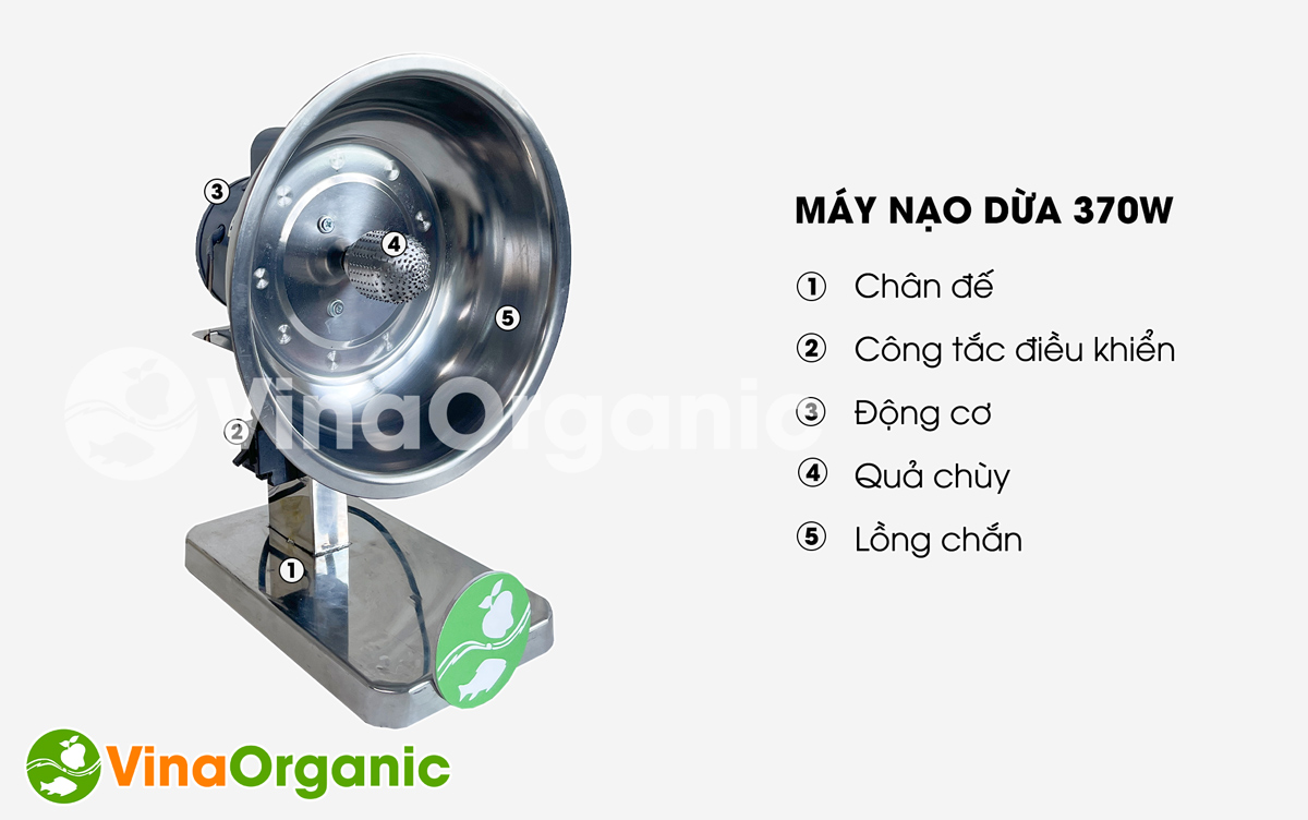 Máy nạo dừa 370W model ND370, nạo nhuyễn cơm dừa một cách nhanh chóng, tiện lợi. Liên hệ Hotline/Zalo 0938299798 - 0975299798.