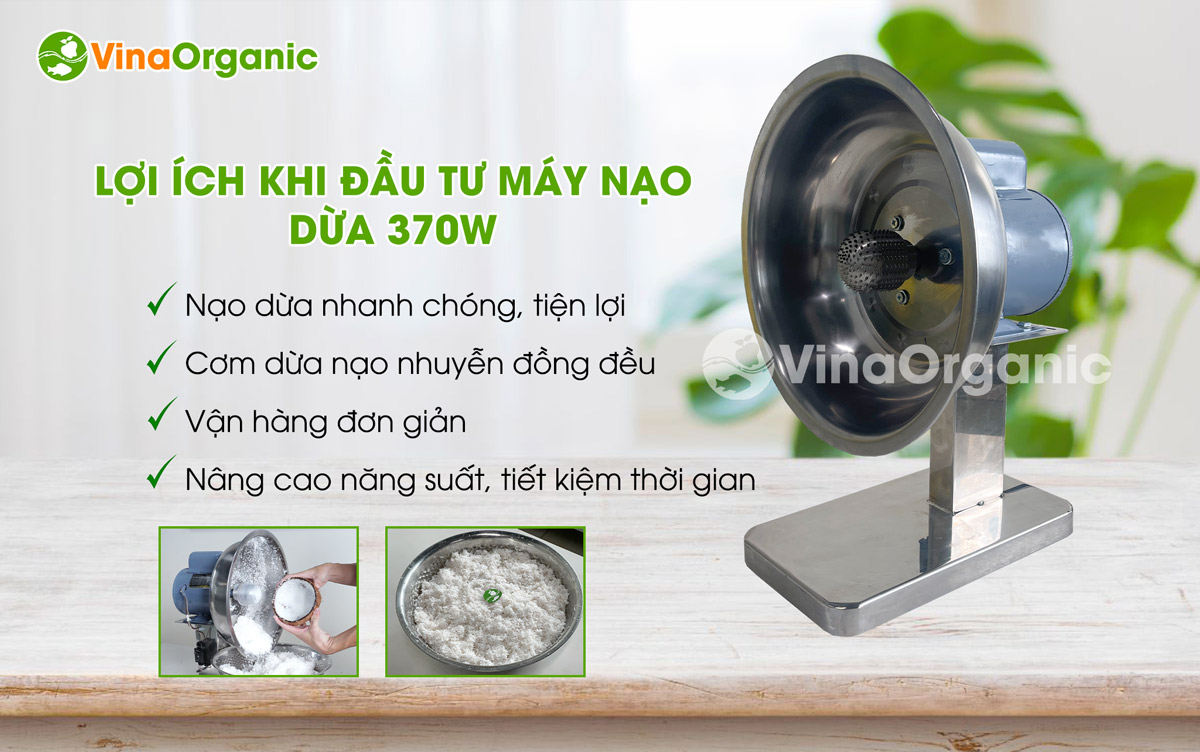 Máy nạo dừa 370W model ND370, nạo nhuyễn cơm dừa một cách nhanh chóng, tiện lợi. Liên hệ Hotline/Zalo 0938299798 - 0975299798.