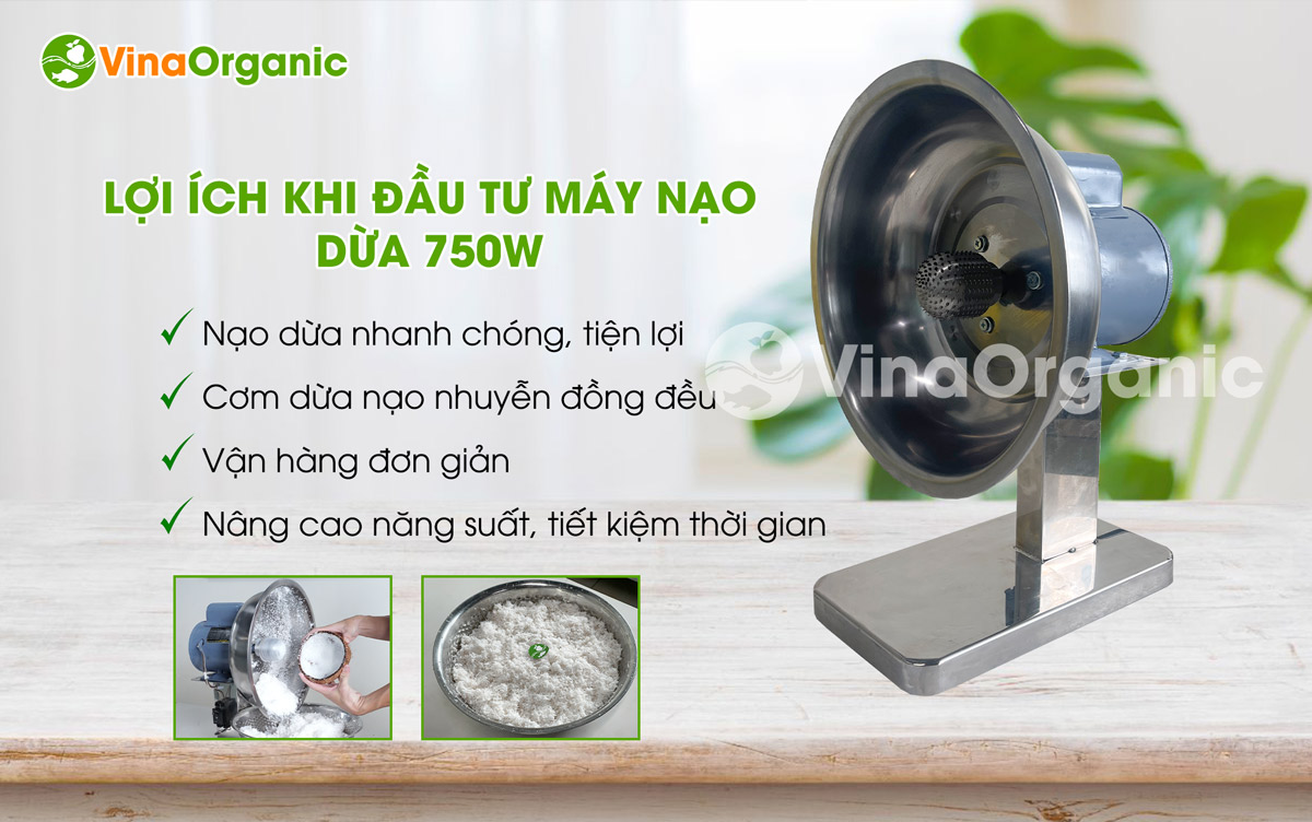 Máy nạo dừa 750W model ND750, nạo nhuyễn cơm dừa một cách nhanh chóng, tiện lợi. Liên hệ Hotline/Zalo 0938299798 - 0975299798.
