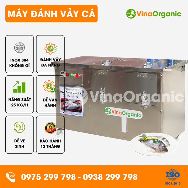 V25 - Máy đánh vảy cá công nghiệp, đánh sạch vảy cá