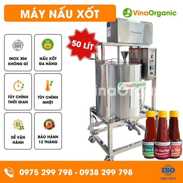 B050X - Máy nấu xốt 50L, nấu xốt cà chua, xốt lẩu tomyum, xốt thái, kimchi