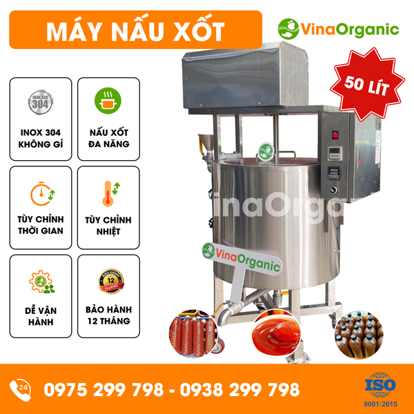 B050X - Máy nấu xốt 50L, nấu xốt cà chua, xốt lẩu tomyum, xốt thái, kimchi