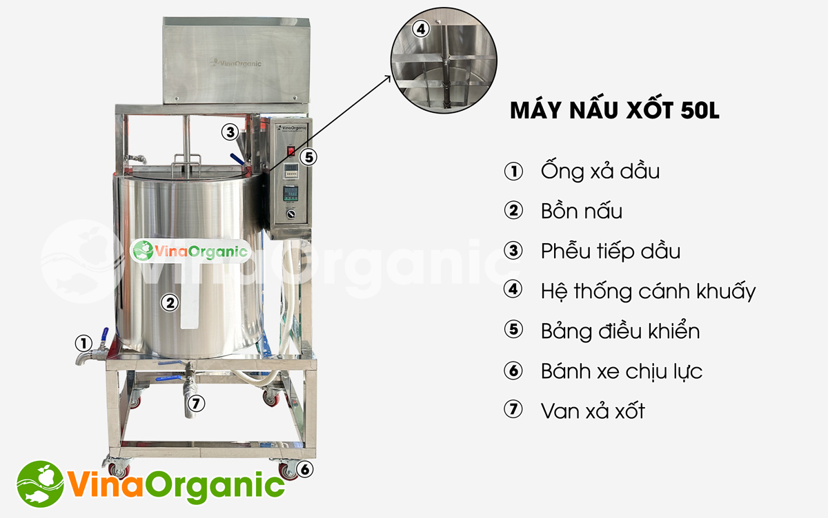 B050X - Máy nấu xốt 50L, nấu đa dạng các loại xốt như xốt cà chua, xốt lẩu thái, tomyum,... Liên hệ Hotline/Zalo: 0975299798 - 0938299798 để được tư vấn!