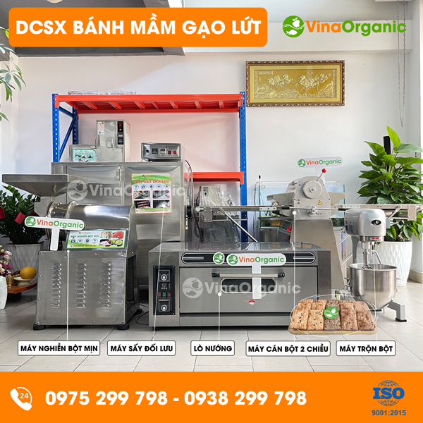 Dây chuyền sản xuất bánh mầm gạo lứt giòn rụm, thơm ngon