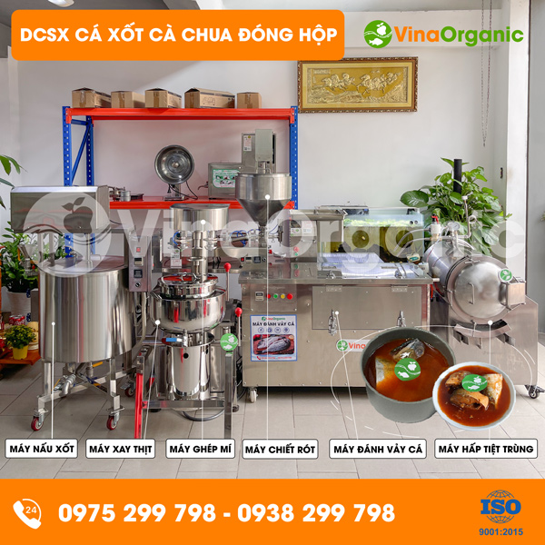 Dây chuyền sản xuất cá xốt cà chua đóng hộp bảo quản lâu dài, sản xuất quy mô lớn