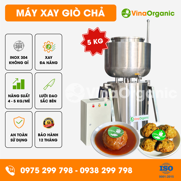 MGC05 - Máy xay giò chả 5kg, xay nhuyễn thịt công nghiệp