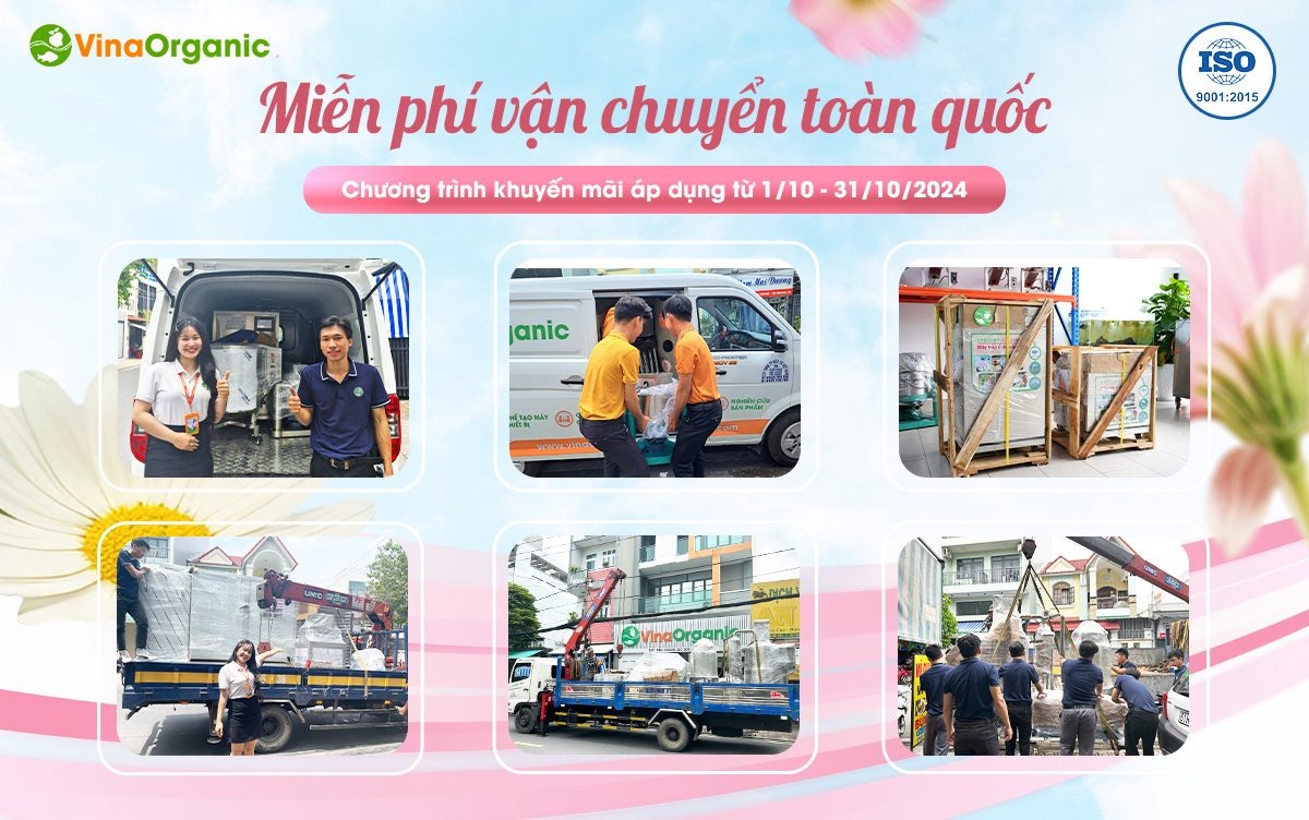 VinaOrganic mang đến cho quý khách hàng chương trình khuyến mãi tháng 10 đặc biệt khi mua máy hoặc chuyển giao công nghệ tại VinaOrganic...