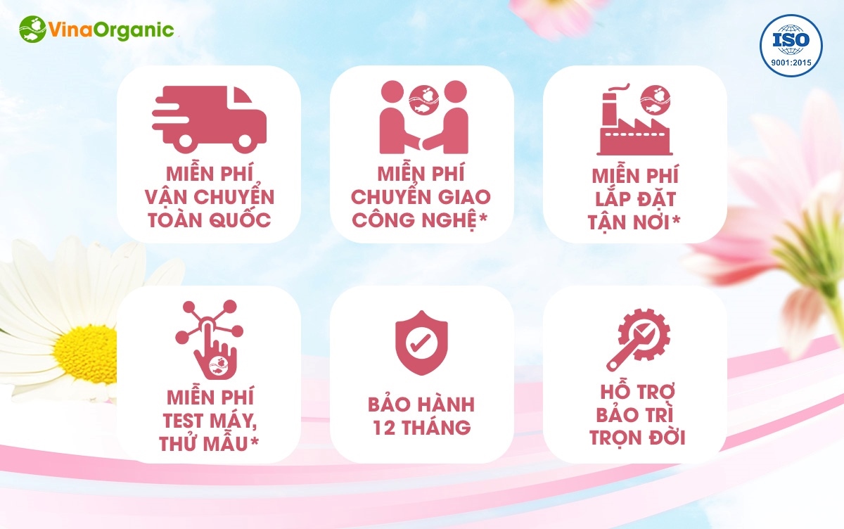 VinaOrganic mang đến cho quý khách hàng chương trình khuyến mãi tháng 10 đặc biệt khi mua máy hoặc chuyển giao công nghệ tại VinaOrganic...