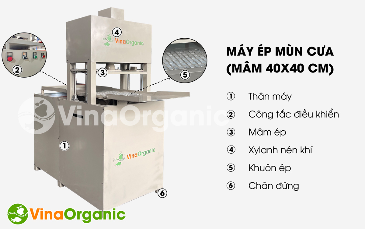 EM040 - Máy ép mùn (mâm 40x40cm ép mùn cưa vuông vức, chất lượng. Liên hệ ngay Hotline/Zalo: 0975.299798 – 0938.299798 để được tư vấn chi tiết!