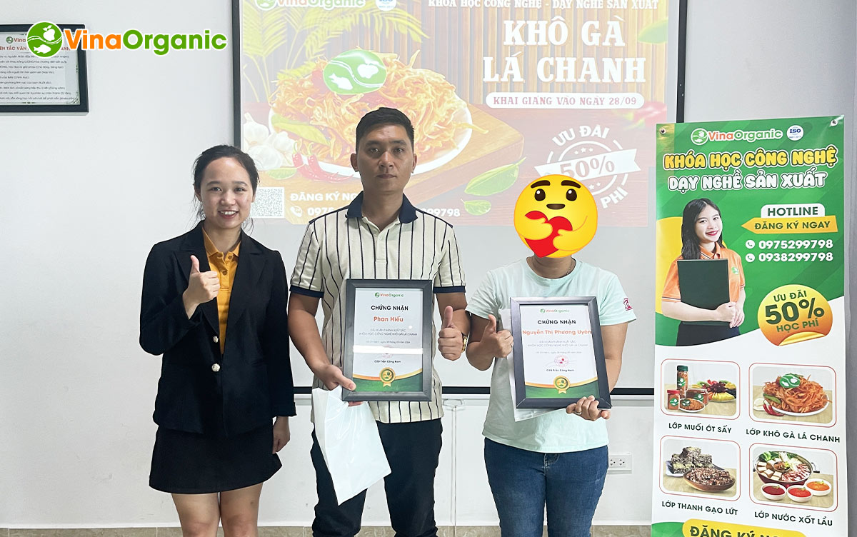 Khóa học Công nghệ sản xuất Khô gà lá chanh tháng 9 vừa qua đã diễn ra thành công tốt đẹp, khi giúp anh chị học viên trang bị được kiến thức.