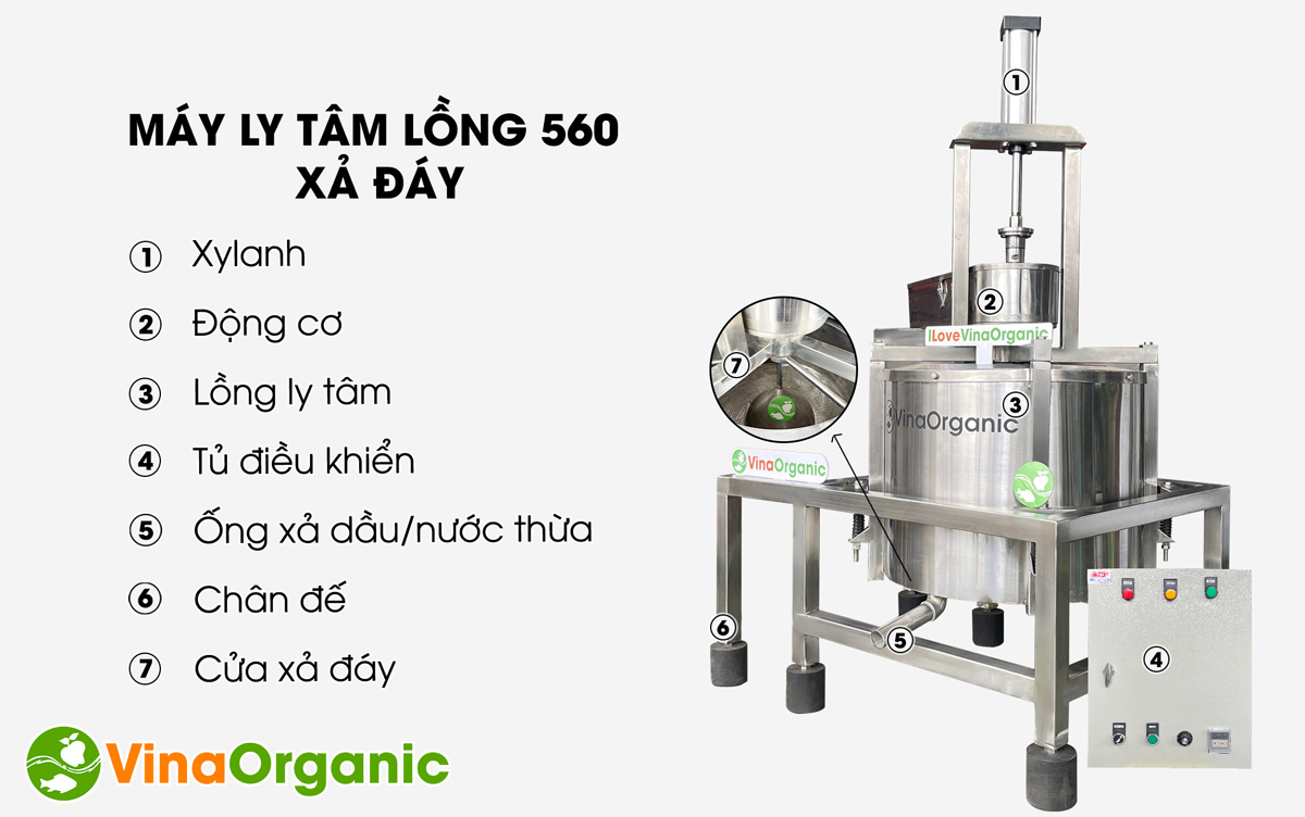 Máy ly tâm lồng 560 xả đáy tách dầu, tách dầu, tách nước đa dạng thực phẩm. Liên hệ Hotline 0938299798 – 0975299798 để tư vấn miễn phí.
