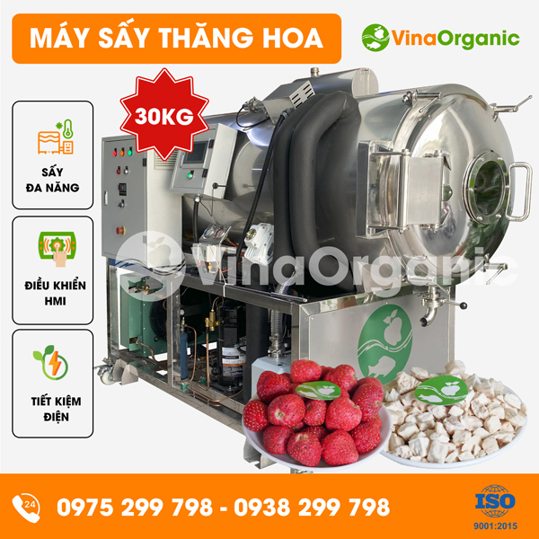 STH030 - Máy sấy thăng hoa 30kg, làm gà viên, dâu tây sấy đông khô