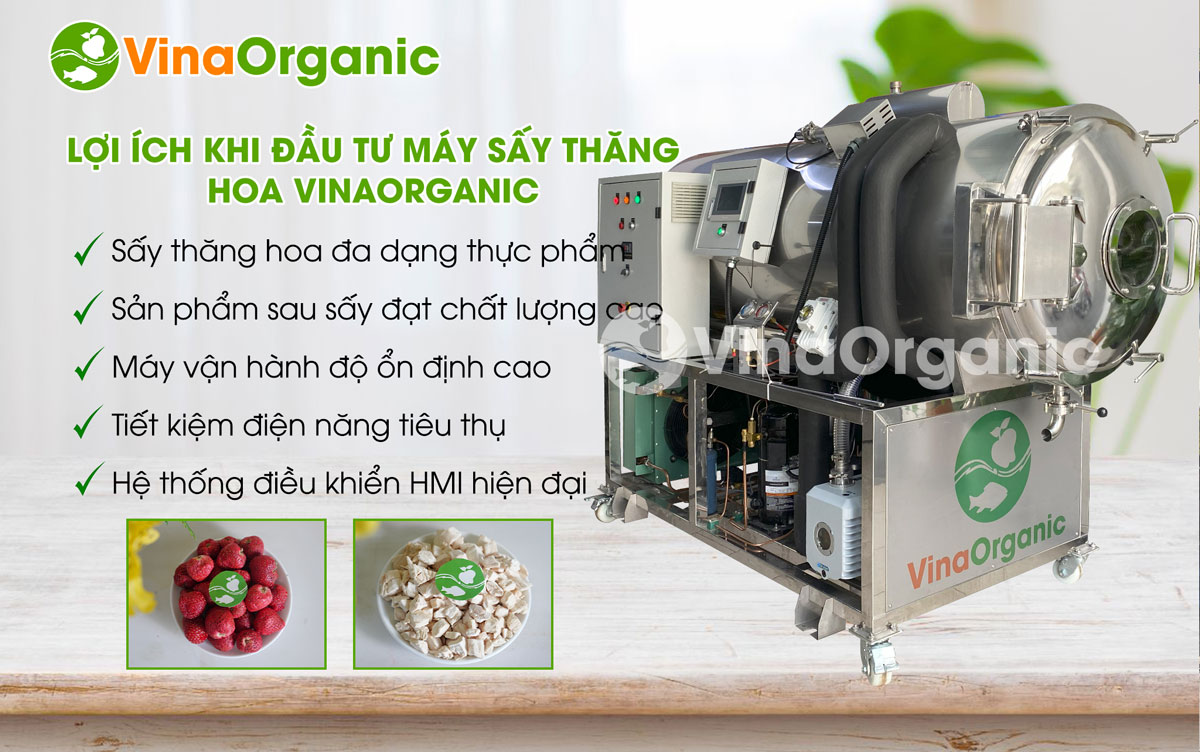 Máy sấy thăng hoa của 20kg model STH020, sấy thăng hoa các sản phẩm: nông sản, thủy sản, sữa chua, thảo dược... Hotline/Zalo: 0975299798 – 0938299798.