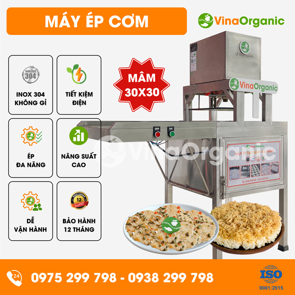 EC030 - Máy ép cơm (mâm 30x30cm) ép cơm cháy chà bông, cơm cháy mắm hành