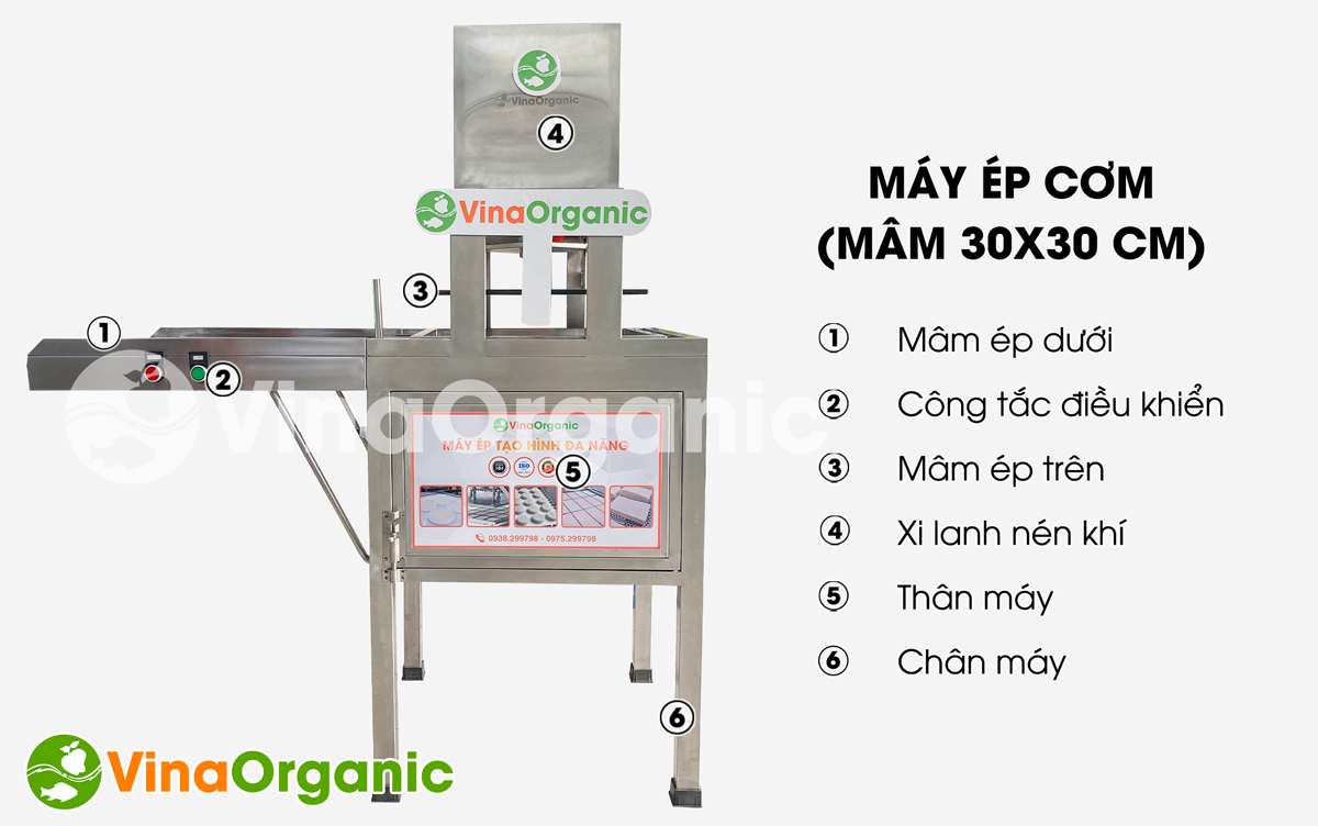 EC030 - Máy ép cơm (mâm 30x30cm), ép cơm cháy mắm hành, cơm cháy chà bông. Liên hệ ngay Hotline/Zalo: 0975.299798 – 0938.299798 để được tư vấn chi tiết!
