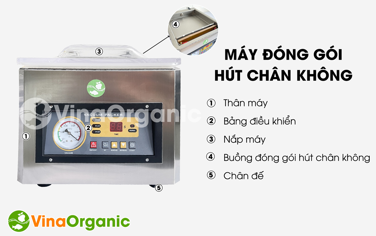 Máy đóng gói hút chân không 1 buồng model HCK260, đóng gói hút chân không đa dạng thực phẩm. Liên hệ Hotline/Zalo 0938299798 - 0975299798.