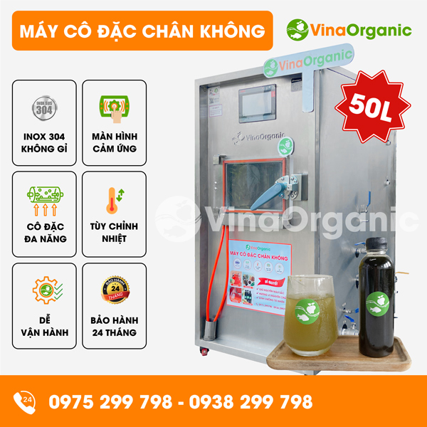 VC050 - Máy cô đặc chân không 50L, cô đặc nước trái cây, dược liệu
