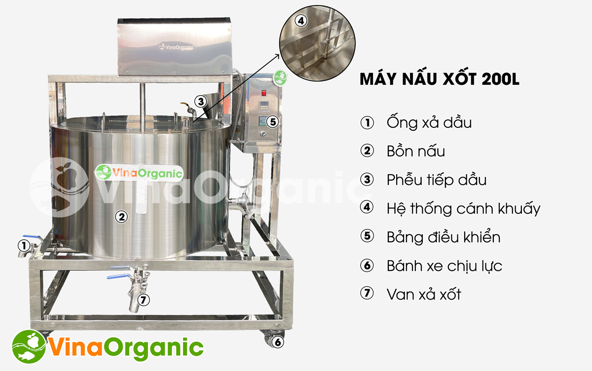 B200X - Máy nấu xốt 200L, nấu đa dạng các loại xốt như xốt cà chua, xốt lẩu thái, tomyum,... Liên hệ Hotline/Zalo: 0975299798 - 0938299798 để được tư vấn!