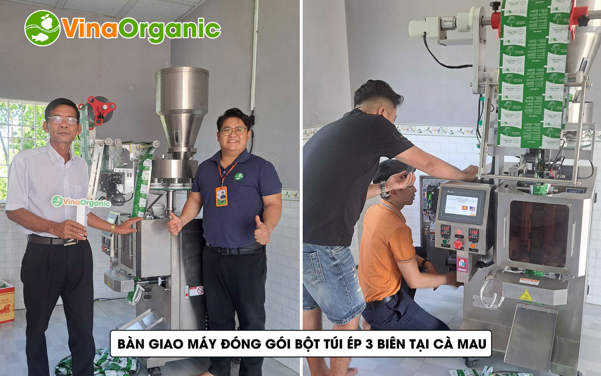 Máy đóng gói bột, hạt dạng cốc đong, ép 3 biên bụng, dùng để đóng gói hạt nêm, đóng gói bột. Liên hệ Hotline/Zalo 0938299798 - 0975299798.