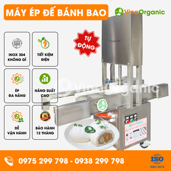 EB280TD - Máy ép đế bánh bao, cán bột làm bánh có băng tải tự động