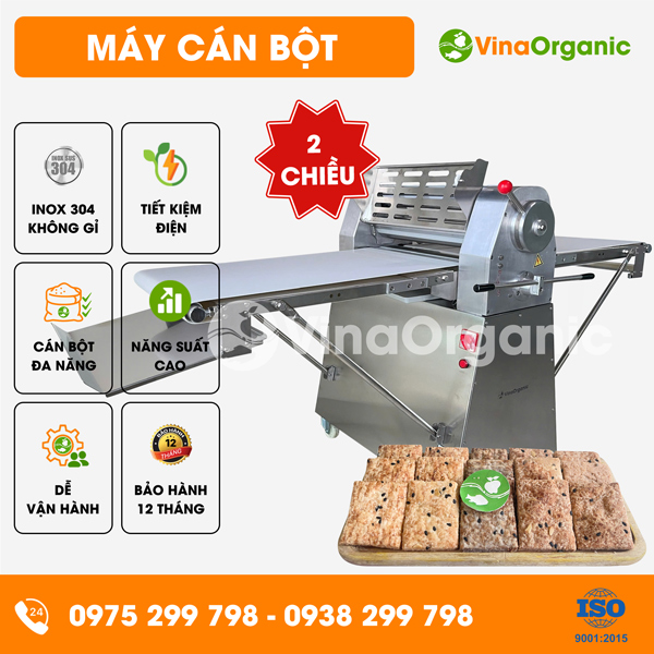 CB2 - Máy cán bột 2 chiều, cán bột làm bánh mầm gạo lứt, bánh mì