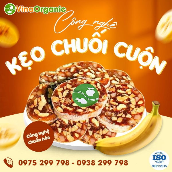 Chuyển giao công nghệ sản xuất kẹo chuối cuộn giòn xốp, không mềm ỉu