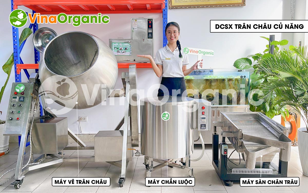 VinaOrganic cung cấp dây chuyền sản xuất trân châu củ năng dai giòn, năng suất cao, uy tín chất lượng. Liên hệ Hotline/zalo 0975299798 - 0938299798.