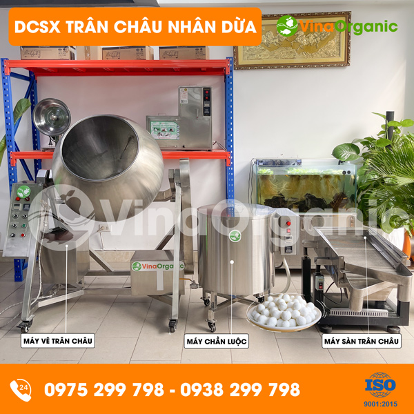Dây chuyền sản xuất trân châu nhân dừa tròn đều, chắc chắn, không bị vỡ