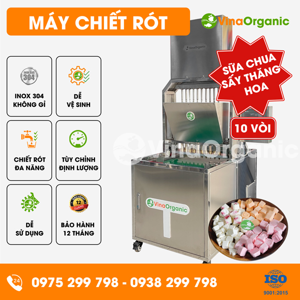 VGD10 - Máy chiết rót sữa chua sấy thăng hoa 10 vòi, chiết rót nhanh chóng, chất lượng