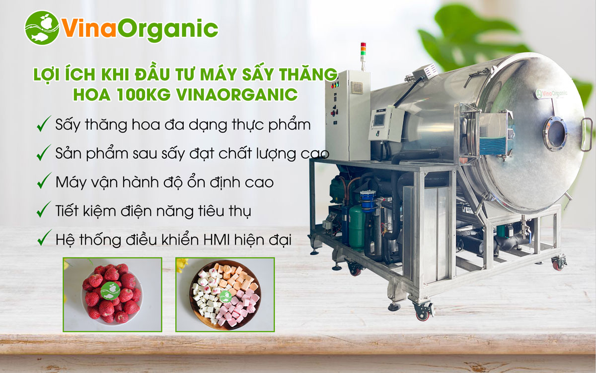 STH100 - Máy sấy thăng hoa của 100kg, sấy thăng hoa sữa chua, trái cây, dược liệu chất lượng cao. Hotline/Zalo: 0975299798 – 0938299798.