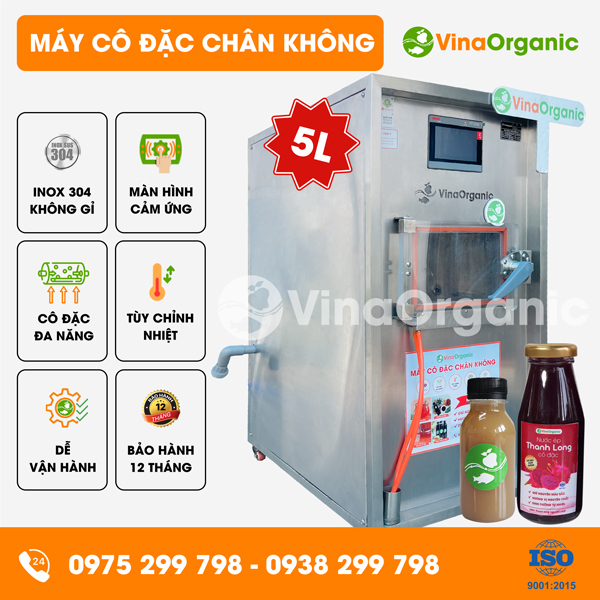 VC005 - Máy cô đặc chân không 5L, cô đặc nước cốt phở, nước cốt thanh long