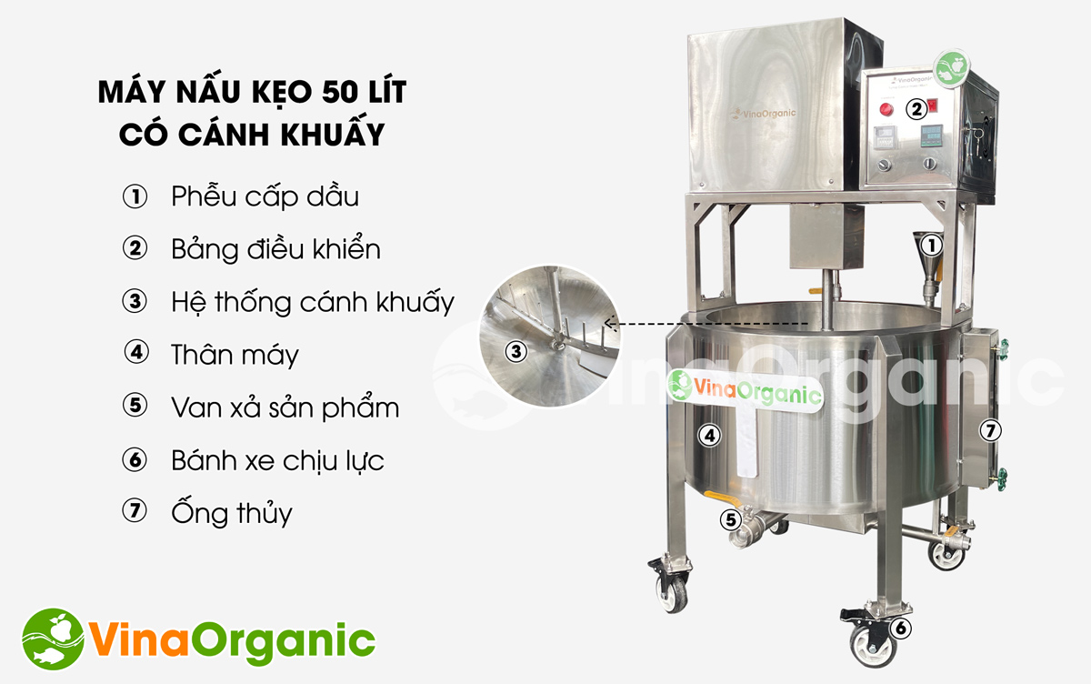 CDK050 - Máy nấu kẹo 50L có cánh khuấy, nấu kẹo dẻo trái cây, kẹo dẻo xoắn khoanh,... Liên hệ ngay số Hotline/Zalo 0938299798 - 0975299798 để được tư vấn!