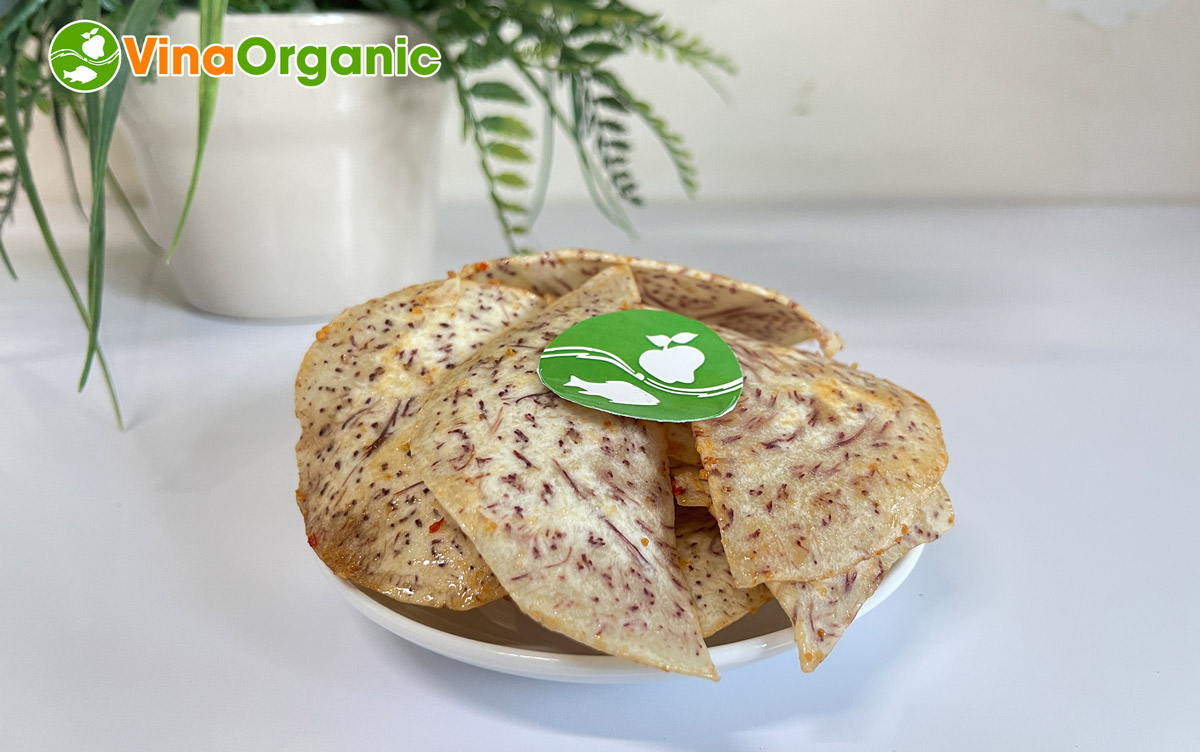 VinaOrganic chuyển giao công nghệ Khoai môn sấy tẩm vị tỏi ớt giòn rụm, không ngấm dầu khi bảo quản dài. Liên hệ Hotline/Zalo: 0938299798 – 0975299798