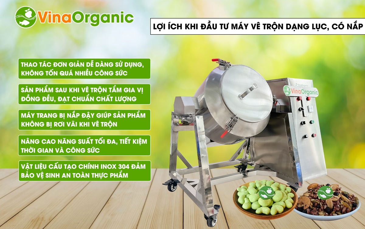MVTL05-V1 - Máy vê trộn dạng lục 5kg có nắp đậy, vê trộn ngũ cốc, rong biển,... Liên hệ Hotline/Zalo: 0975299798 - 0938299798 để được tư vấn!