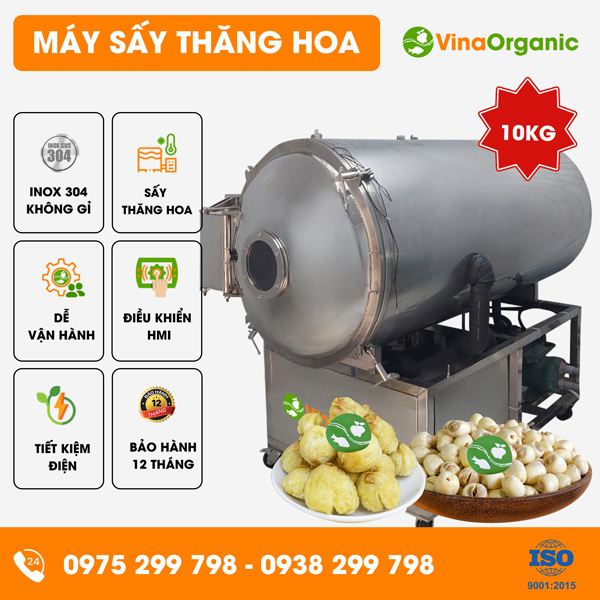 STH010 - Máy sấy thăng hoa 10kg, làm trái cây sấy, hạt sen sấy thăng hoa