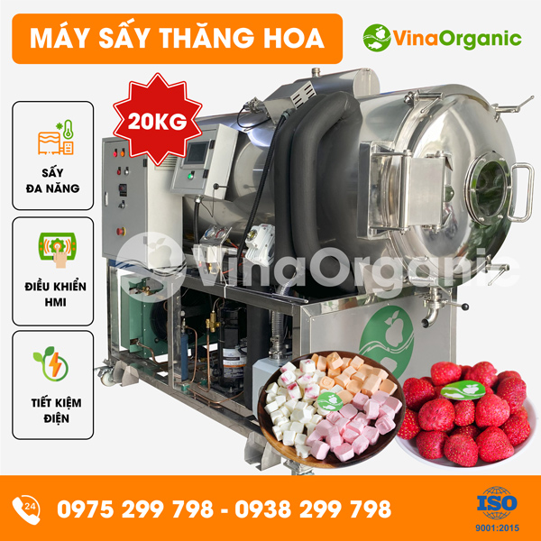 STH020 - Máy sấy thăng hoa 20kg sấy sữa chua, sấy dâu tây, sấy trái cây