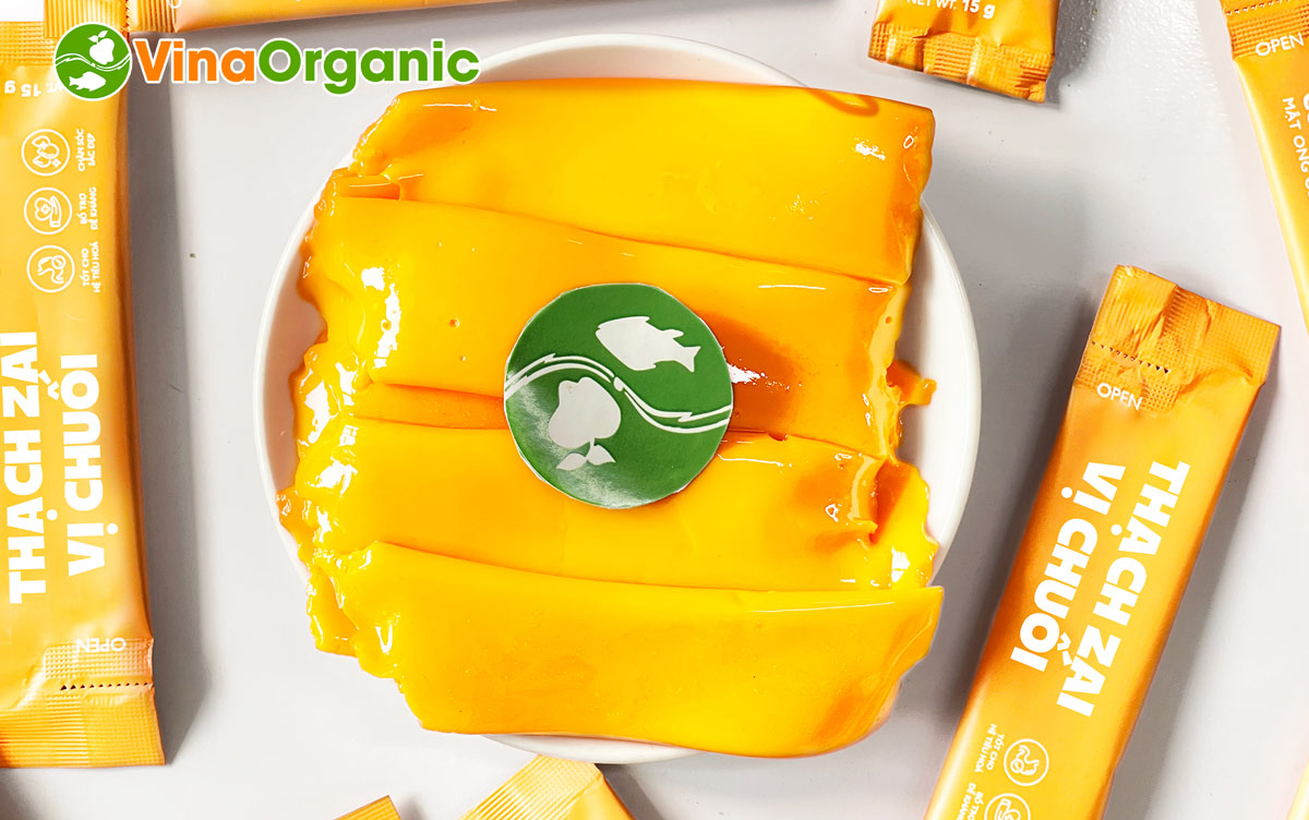 Công nghệ sản xuất Thạch zai vị chuối VinaOrganic thơm hương chuối, vị ngọt thanh mát khi ăn. Liên hệ 0975299798 - 0938299798 ngay!