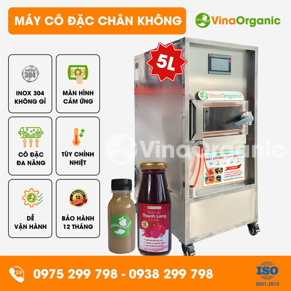 VC005 - Máy cô đặc chân không 5L, cô đặc nước cốt phở, nước cốt thanh long