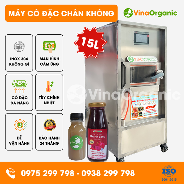 VC015 - Máy cô đặc chân không 15L, cô đặc nước cốt phở, nước cốt thanh long